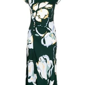Reformation Dark Green Floral Maxi Dress